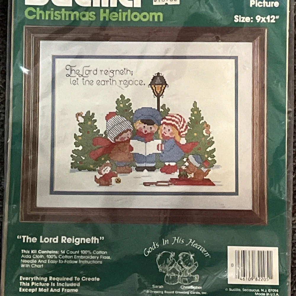 Vintage‎ Bucilla Christmas Heirloom Counted Cross Stitch Kit 82205 9x12 Holiday
